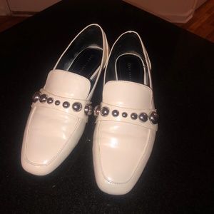 Zara Studded Patent Loafers